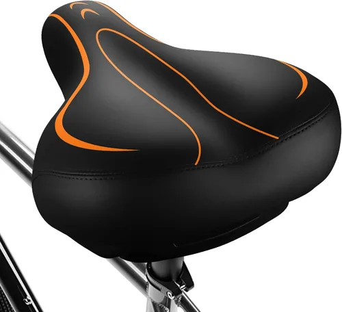 Miniatura 10 de Asiento de Bicicleta Extragrande, Asiento de Bicicleta Cómodo - Sillín de Bicicleta de Repuesto Universal - Asiento de Bicicleta de Cuero