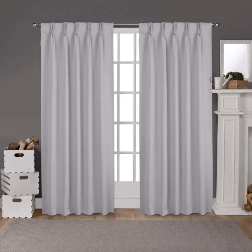 Miniatura 26 de Par de paneles de cortinas plisadas de doble pellizco para ventana (con 2 paneles combinados, 42 pulgadas de ancho x 45 pulgadas de largo)
