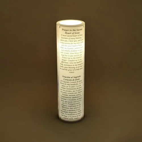 Miniatura 6 de Vela LED de oración de devoción sin llama Sagrado Corazón de Jesús