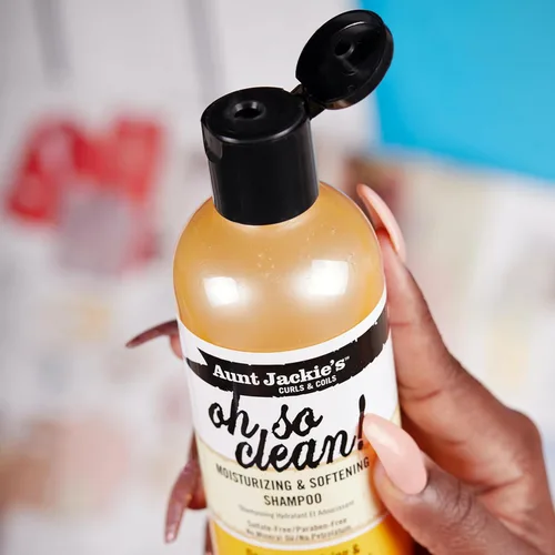 Miniatura 5 de Aunt Jackie's Curls and Coils Oh So Clean Champú Hidratante Profundo y Suavizante para Cabello para Rizos Naturales, Espirales y Ondas, Enriquecido