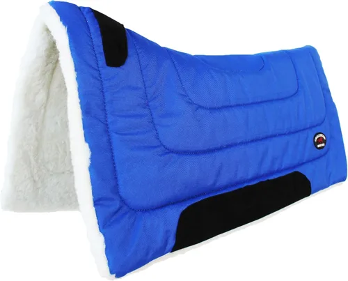 CHALLENGER Horse & Pony Saddle PAD Western Riding Trail Cordura Top Fur Bottom Full 39143 Azul Real
