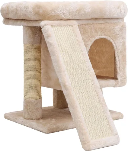SYANDLVY Árbol pequeño para gatos grandes de interior, condominio para gatitos con poste rascador y tabla, torre de actividades moderna con cueva