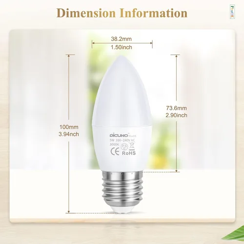Miniatura 4 de DiCUNO ProOE - Bombilla LED E26 con protección ocular, alto CRI 98, bombilla E26 de 5 W, blanco cálido 3000 K, reemplazo de luz decorativa