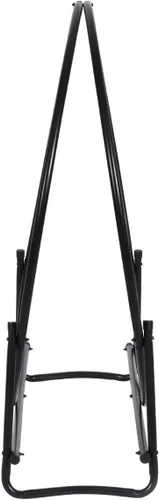Miniatura 7 de COSTWAY Estante para leña de 41 pulgadas, soporte de madera de acero con recubrimiento en polvo con diseño de doble anillo, aro de leña