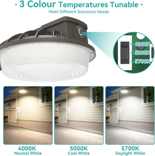 Miniatura 4 de HiBay Luz LED de granero del atardecer al amanecer con atenuación temporizada, 3CCT 80W 12000LM eqv 400-600W HPS/HID, iluminación de inundación