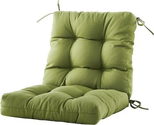 Miniatura 33 de BLISSWALK Cojines para sillas de exteriores, cojín grueso de mimbre con respaldo bajo y lazos para muebles de patio, 40 pulgadas de largo x 20 Beige