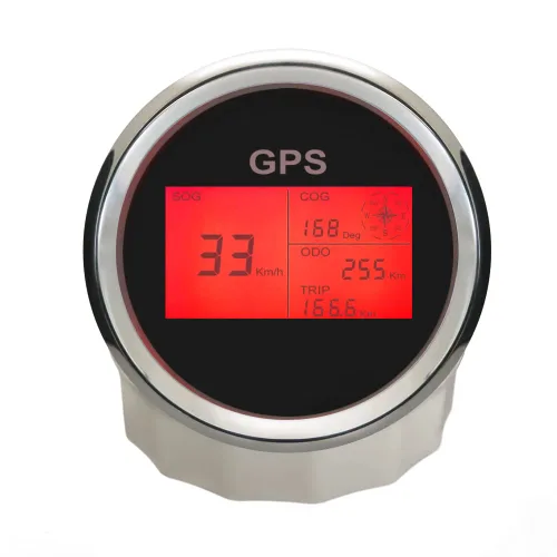 Miniatura 5 de ELING 3 3/8 "3.346 in Digital GPS Velocímetro LCD Medidor de Velocidad del Curso Kilometraje Ajustable 7 Retroiluminaciones para Barco Moto de Nieve