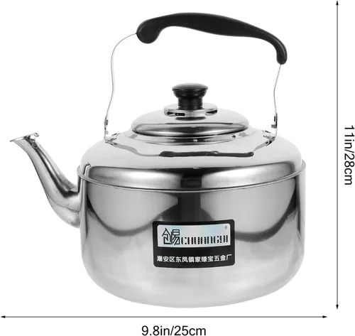 Miniatura 2 de Hemoton Moment - Tetera de acero inoxidable de 6 litros con mango antiquemaduras, distribución uniforme del calor para estufas de gas y eléctricas