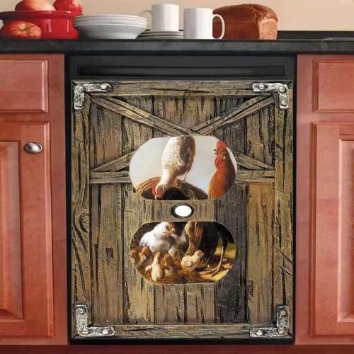 Miniatura 8 de Cubierta magnética de madera con efecto de puerta para lavavajillas, panel creativo para electrodomésticos de cocina, decoración de refrigerador
