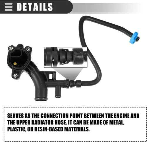 Miniatura 6 de Motoforti Salida de agua para carcasa del refrigerante del motor, manguera de refrigerante del motor, para Chevrolet Cruze 2011-2016, caucho ABS