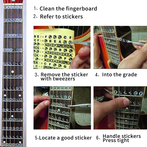 Miniatura 4 de 1 calcomanía para notas de diapasón de guitarra, etiqueta musical a escala para principiantes de 4.7 x 3.7 in/0.47 x 0.37 pulgadas