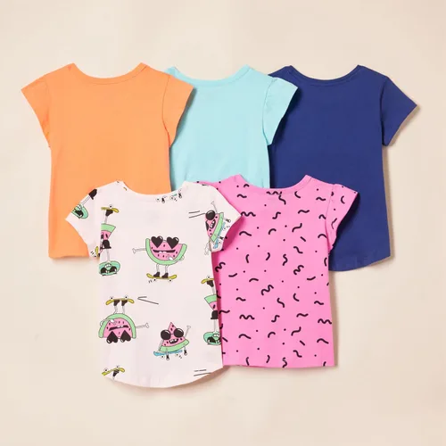 Miniatura 3 de Tienda Essentials Girls and Toddlers' Short-Sleeve T-Shirts, Multipacks