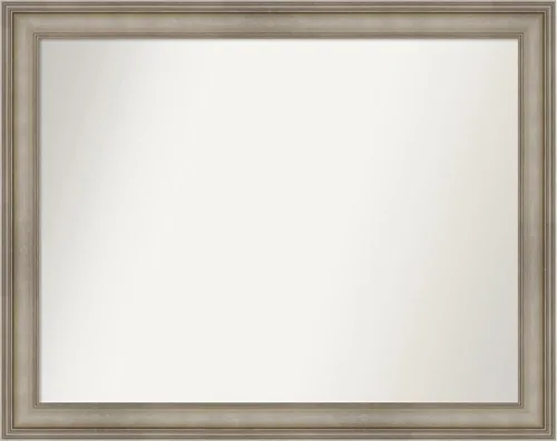 Miniatura 248 de Amanti Art Espejo de baño plateado para sobre el fregadero, 26 x 26 pulgadas, espejo cuadrado de plata antigua, marco de madera tradicional mediano