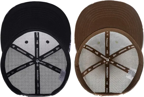 Miniatura 5 de BASSDASH Paquete de 2 gorras de camionero de ala plana con parte trasera de malla ajustable para hombres y mujeres para pesca y caza