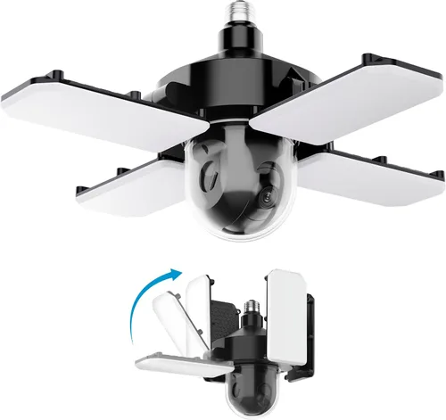 Miniatura 6 de Feit Electric Luz LED de techo de garaje con cámara, luz de garaje de seguridad inteligente WiFi 2.4GHz, base E26 atornillada, sensor de movimiento