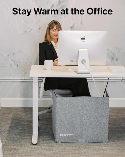 Miniatura 2 de WHISPERHEAT Calentador para debajo del escritorio, silencioso y energéticamente eficiente, calentador personal debajo del escritorio para piernas