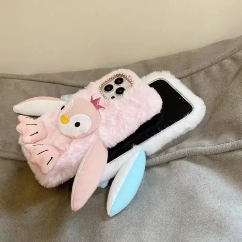 Miniatura 4 de Bonita funda de felpa con diseño de pingüino para Samsung Galaxy S22 Ultra, esponjosa y bonita funda de poliuretano termoplástico suave con diseño