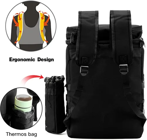 Miniatura 3 de Mochila térmica de doble sección, aislada, a prueba de fugas, para hombres y mujeres, bolsa térmica táctica de gran capacidad, bolsa de almuerzo