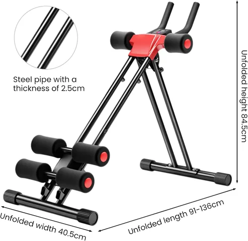Miniatura 2 de Equipo de entrenamiento abdominal, entrenador de abdominales ajustable en altura, equipo de ejercicio abdominal para gimnasio en casa