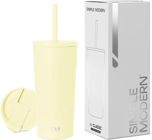 Miniatura 21 de Simple Modern- Vaso con aislamiento, c/tapa y pajilla Taza de viaje Botella de agua de ac. inox. reutilizable Unisex Colecc. Classic 24 oz