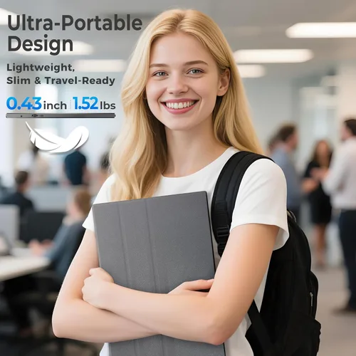 Miniatura 9 de UFYQL Monitor portátil para computadoras portátiles, pantalla IPS FHD 1080P de 15.6 pulgadas, altavoces integrados, USB-C/HDMI, incluye funda