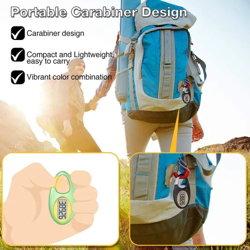 Miniatura 3 de Contador de pasos 3D simple, podómetro para caminar, rastreador de pasos con cordón para el cuello/mosquetón para hombres, mujeres, adolescentes
