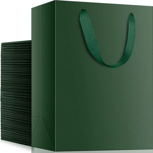 Miniatura 43 de EUSOAR Bolsas de compras y mercancías, tamaño mediano, 25 piezas de 7.8 x 3.9 x 11 pulgadas, bolsas de regalo reciclables de papel kraft marrón