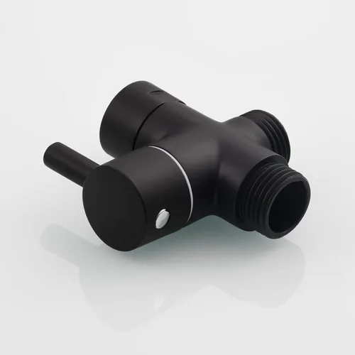 Miniatura 6 de CIENCIA Válvula desviadora de brazo de ducha de 3 vías de latón G 1/2 para ducha de mano, piezas negras, DSF007C