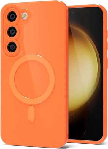 Miniatura 45 de Svanove para Samsung Galaxy S22 Funda de teléfono de silicona magnética, compatible con Magsafe, linda para mujeres, brillante color brillante, gel