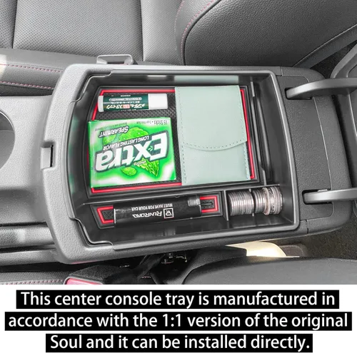 Miniatura 3 de RUNROAD Organizador de consola central compatible con accesorios Kia Soul 2020 2021 2022 2023 2024 2025, bandeja de inserción de reposabrazos