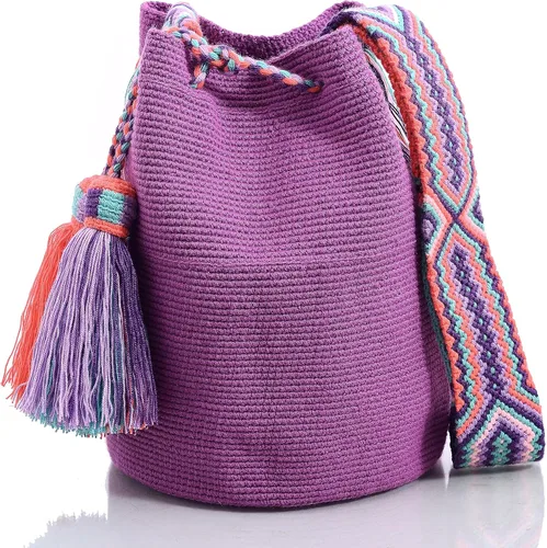 Miniatura 2 de Wayuu Classic Boho Collection - Bolso de mano tejido de ganchillo para playa