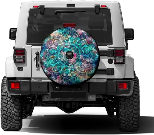 Miniatura 8 de Cubierta de Neumático de Repuesto Donut con Orificio para Cámara de Respaldo Cubierta de Llanta que se Ajusta a Remolque, RV, SUV y Muchos Vehículos