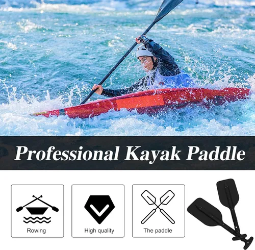 Miniatura 9 de LIOOBO Telescopic Kayak Paddle - 2Pcs Plastic Aluminum Canoe Oar, Boating Accessories River Tubing Paddles Negro