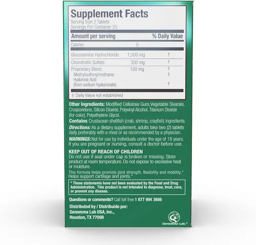 Miniatura 7 de X RAY DOL Suplemento Alimenticio para mejorar la salud de las articulaciones. Glucosamina, 50 Tabs
