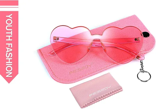 Miniatura 4 de FEISEDY Gafas de sol sin montura en forma de corazón para mujer, gafas de amor a la moda B2419