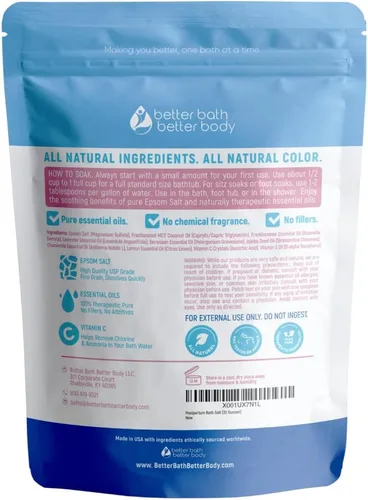 Miniatura 2 de Remojamiento de baño posparto (2 libras) Cuidado posparto para madres primerizas sal de baño con aceites esenciales en bolsa fácil de presionar sin