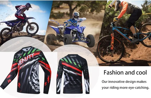 Miniatura 4 de MENUTT Racing - Camiseta de manga larga para hombre, diseño de México para bicicleta de montaña y motocross