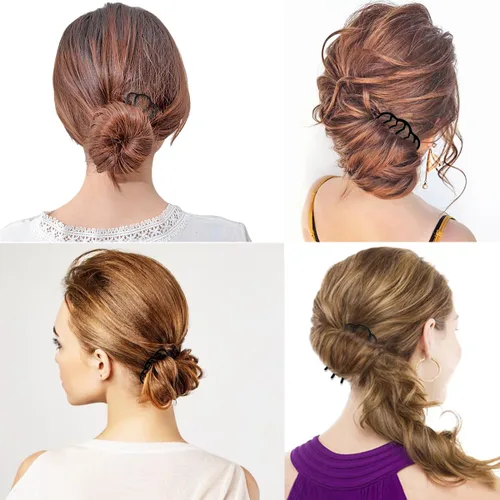 Miniatura 5 de 6 peines laterales de metal para el cabello, tenedor para el cabello, 4/7 dientes, peine en forma de U, peines para el cabello para moño, accesorios