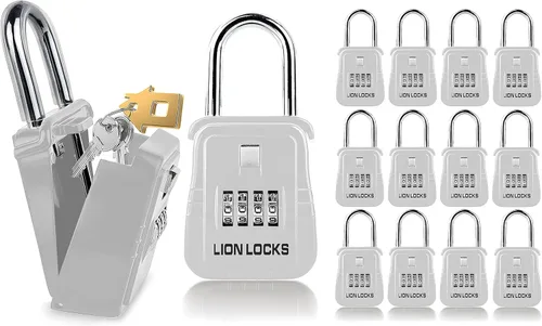 Miniatura 10 de Lion Locks 1500 Caja de Bloqueo de Llaves con Código, Caja de Seguridad para Llaves al Aire Libre, Caja de Seguridad para Inmobiliarios para Negro