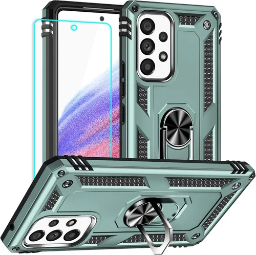 Miniatura 22 de Yiakeng Funda para Samsung A52, Galaxy A52 con protector de pantalla HD, fundas protectoras de grado militar con anillo para Samsung Galaxy A52 5G