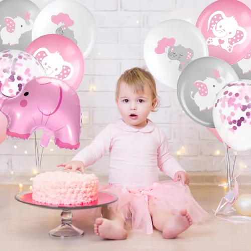 Miniatura 3 de Aoriher 45 globos de elefante de 12 pulgadas, globo de elefante para baby shower, para bebés, niños y niñas, revelación de género, suministros