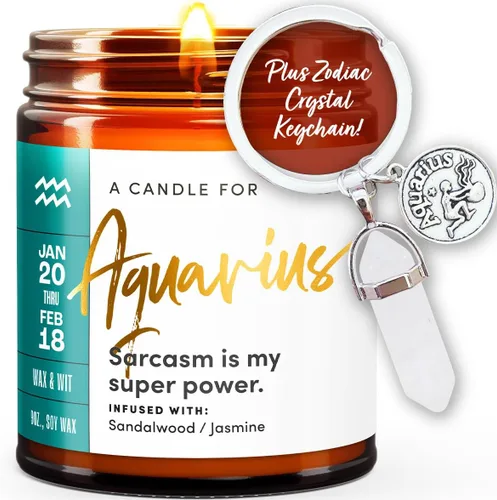 Miniatura 34 de WAX & WIT Regalos de Acuario para mujeres, vela de Acuario, regalo del zodiaco, regalos de astrología para mujeres, vela del zodiaco, regalo
