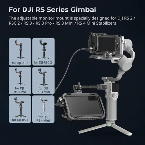 Miniatura 2 de SmallRig Montura Ajustable para Monitor de Cámara con Liberación Rápida, Abrazadera NATO, Montaje de Zapata Fría, Diseño Anti-Torsión para DJI RS 4