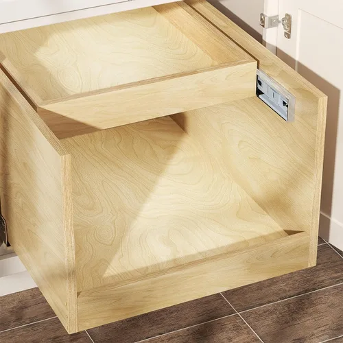 Miniatura 5 de LOVMOR Organizador retráctil de gabinete extraíble de doble cajón, 10½ pulgadas de ancho x 21 pulgadas de profundidad, cajones de gabinete de cierre