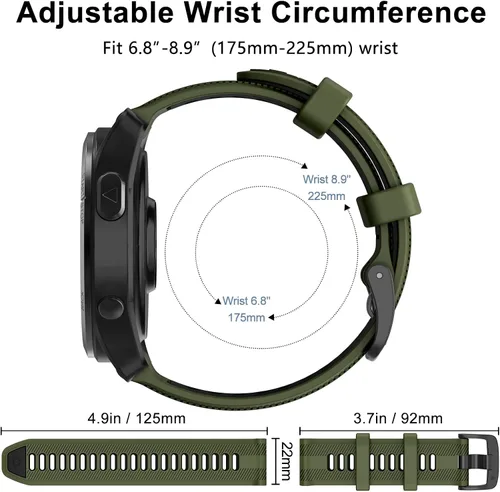 Miniatura 5 de ISABAKE Correa de reloj para Garmin Forerunner 965/Forerunner 955/Forerunner 945/Forerunner 935, bandas de repuesto de silicona suave de 0.866