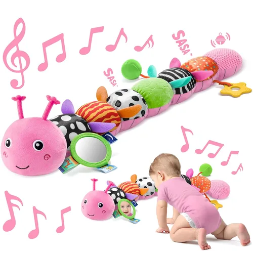 Miniatura 11 de Sumobaby juguetes musicales de peluche para bebés de 0-3-6-12 meses, juguetes multisensoriales con crujido y sonajeros, juguetes para tiempo boca