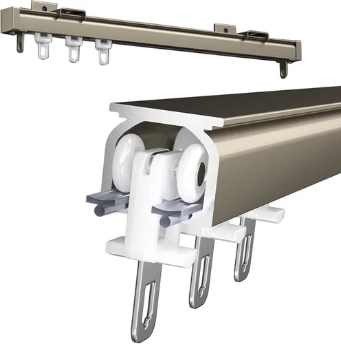 Miniatura 8 de Heavy Duty Silent Curtain Rail - 2MM Thick Aluminium Sliding Track, Ceiling or Wall Mounted, Includes Accessories - Perfect for Room Dividers & White