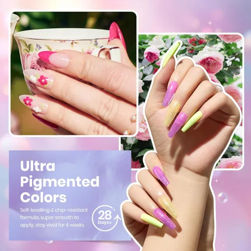 Miniatura 5 de Beetles - Kit de esmalte de uñas de gel pastel, 36 colores con gel base, capa superior brillante y mate para 2023, diseño de uñas de primavera