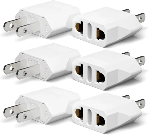 Miniatura 11 de Unidapt – Adaptador de enchufe, convertidor de corriente AC de enchufe europeo a enchufe americano Blanco 2-PAQUETES