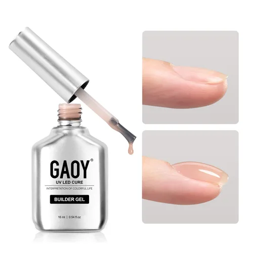 Miniatura 9 de GAOY - Gel de construcción transparente para uñas, fortalecedor de uñas de 16ml en una botella, gel duro para extensión de uñas, esmalte en gel